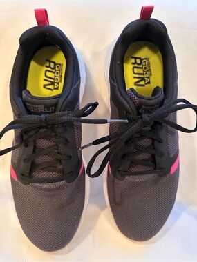 Skechers Women's Athletic Sneakers in Gray with Pink Accents